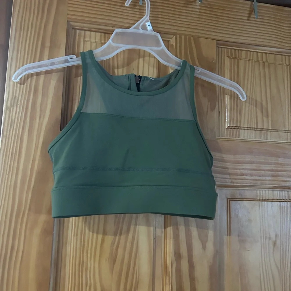 Olive Green Sports Bra - Picture 1 of 3